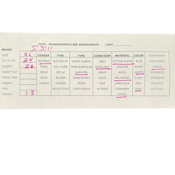 J.Jill Fair Isle Crew Neck Sweater Womens Size XL Barley Ivory Gray Pullover - Picture 3 of 8